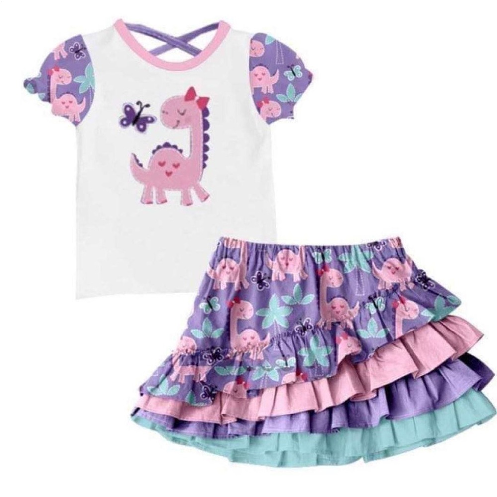 Boutique Dinosaur 🦖 🦕 ruffle skirt top outfit